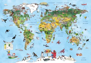 Ilustrovaná mapa přírody světa pro malé cestovatele - Kartografie PRAHA (2023, bez lišt)