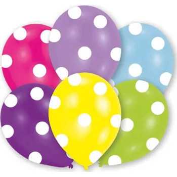 Balónek Balónky s puntíky 6 ks, 27,5 cm
