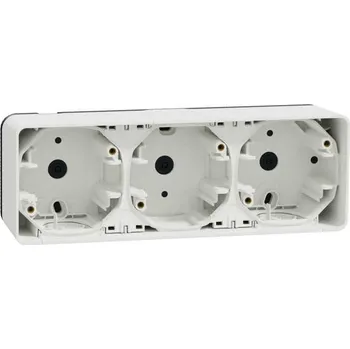 vypínač MUR39913 Krabice instalační, povrchová, IP55 3 násobná horizontální, bílá, Schneider