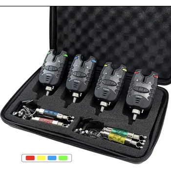 Signalizace záběru 4ks rybářských hlásičů záběrů + 4ks svingerů