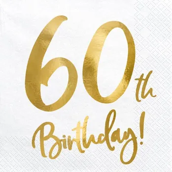 Papírový ubrousek Ubrousky 60.narozeniny, 20 ks, 33 cm x 33 cm