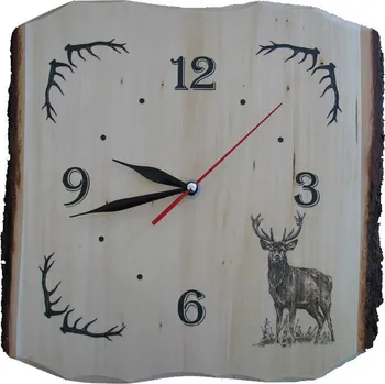 Hodiny Hodiny Jelen - deska s kůrou