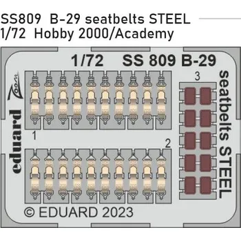 Plastikový model Eduard 1/72 B-29 seatbelts STEEL (HOBBY 2000 / ACADEMY)