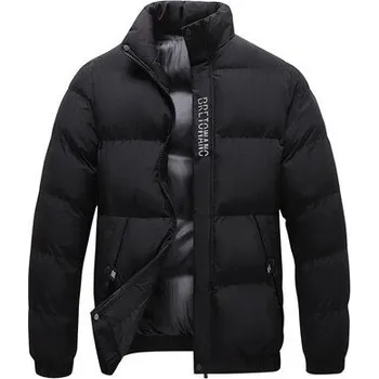 Pánský kabát Pánská zimní bunda na zip bez kapuce Barva: Černá, Velikost: M