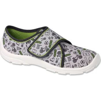 Chlapecká obuv Bačkory papuče Befado Danny 974Y532 FLEXI šedé SPORT, suchý zip velikost: 31