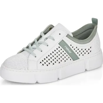 Dámské tenisky Dámská obuv kožená, celoroční RIEKER DC N5950-80 bílá 40