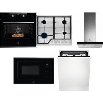 Set domácích spotřebičů ELECTROLUX KODEC75X2 + ELECTROLUX KGS6426SX + ELECTROLUX LFT766X + ELECTROLUX LMS4253TMX + ELECTROLUX EEM69410L
