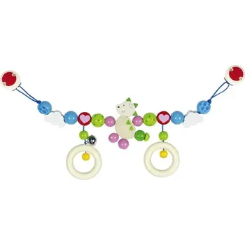 Hračka pro nejmenší Řetěz do kočárku dřevěný - Dinosaurus (Heimess) - Akce