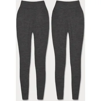 Dámské legíny Tmavě šedé hrubší bavlněné legíny (YW01002-A2) odstíny šedé XL (42)