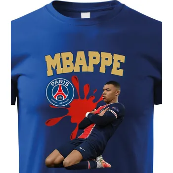 Chlapecké tričko Dětské tričko Kylian Mbappé, Barva Modrá, Velikost 122 cm/6 roků, Canvas Dětské tričko Bezvatriko.cz 2038