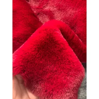 Dámský kožich Crop kožíšek dámská krátká bunda plyš s límcem Barva: Vínová, Velikost: XL