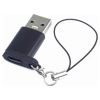 Datový kabel PremiumCord Adaptér USB3.0 A male - USB-C Female, černý s očkem na zavěšení