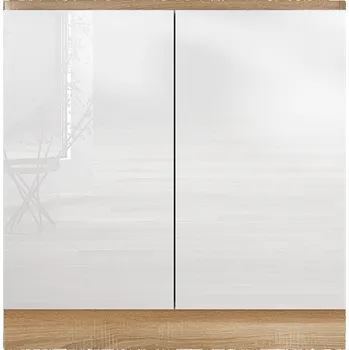 Kuchyňská linka Tempo Kondela Dolní skříňka LINE D80 Barva: vysoký lesk bílý/dub sonoma