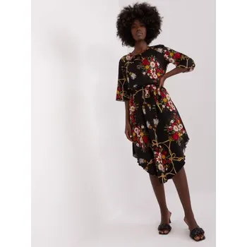 Dámské šaty Dámské šaty s potiskem a 3/4 rukávy midi BEATA černé