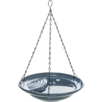 Napáječka pro ptáka Venkovní závěsná keramická lázeň pro ptactvo, 550ml / 26 cm, modrá