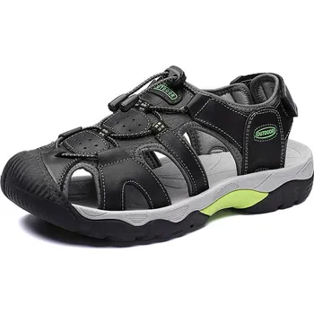 Dámské sandále Pánské sandály letní boty páskové se šňůrkou Barva: Černá, Velikost: 47