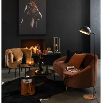 Pohovka Hnědá sametová 2-3 místná pohovka Elisabeth Brown - 180*85*79cm