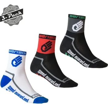 Pánská móda RACE LITE 3PACK HAND nízké sportovní ponožky Sensor 39-42 červená / šedá