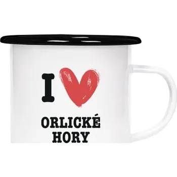 Plecháček - smaltový lem s potiskem I love Orlické hory