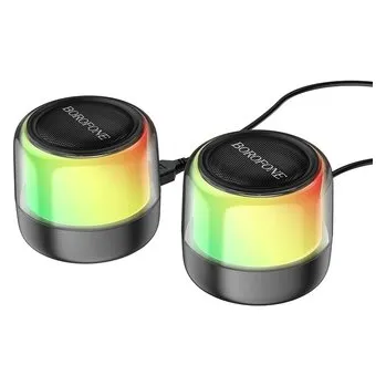 Mini Reproduktor BlueTooth Borofone BP12 Colorful Stereo 2 in 1, barva černá