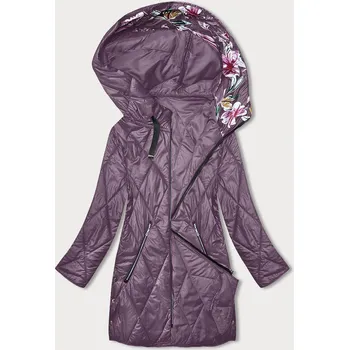 Fialová dámská bunda s ozdobnou kapucí (B8215-71) odstíny fialové 48