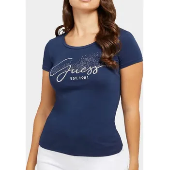 Dámské tričko Dámské modré triko Guess - Velikost M, Barva Modrá 47340 W2GI05J1300