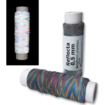 Reflexní připlétací nit MULTICOLOR - šířka 0,5 mm - návin 50 m