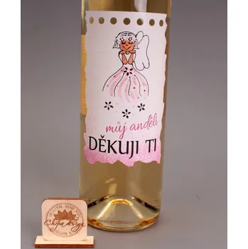 Víno Víno s etiketou - Děkuji ti, můj anděli víno: Chardonnay - polosuché