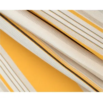 Mirtex Tkanina TENDA SOLE TAORMINA 220/255 Žluto-šedé pruhy šíře 200cm Velkoobchod Ceník: VELKOOBCHOD: po celých rolích, bez odvíjení