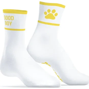 Ponožky Kinky Puppy Good Boy žluté, bavlněné ponožky s tlapkami