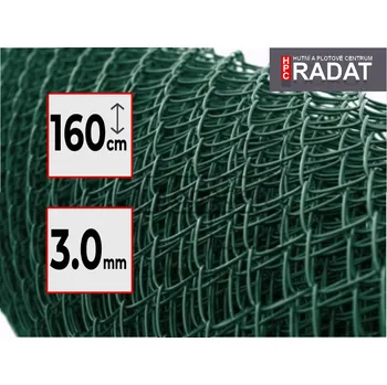 Pletivo Plot PVC 160 cm pletivo 55x55 - 3,0 strong zelená