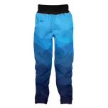 Dětské softshellové kalhoty Wamu s fleecem Mozaika - modré velikost 152-158