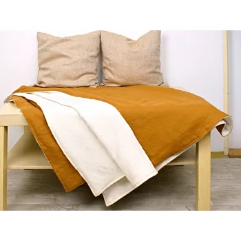 deka Snový svět Lněná deka s beránkem - skořicová Rozměr: 145 x 210 cm