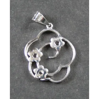 Přívěsek Květinový přívěsek - stříbrný přívěsek / přívěsek ze stříbra (Stříbrný květinový přívěsek)