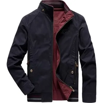 Oboustranná pánská bunda military styl s kapsami Barva: Červená, Velikost: 8XL