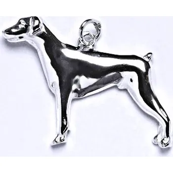 Přívěsek Stříbrný přívěsek dobrman - P143 (Stříbrný přívěsek pes dobrman )