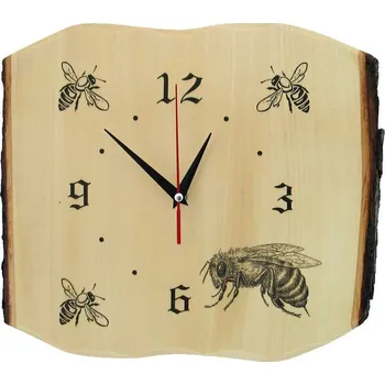 Hodiny Hodiny včelka - deska s kůrou