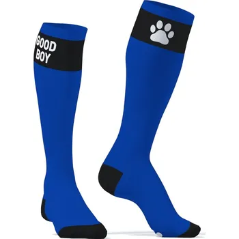 Ponožky Kinky Puppy Good Boy Big modré, bavlněné podkolenky s tlapkami