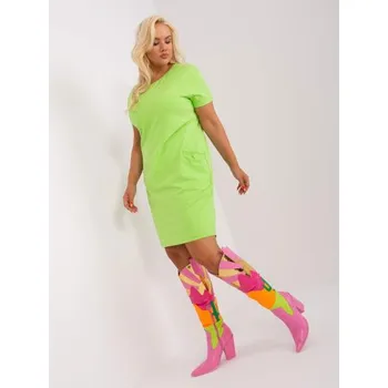 Dámská tunika Dámské šaty s krátkým rukávem plus size ANETA světle zelené