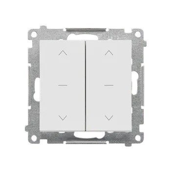 vypínač SIMON TZP2.01/114 Ovladač žaluziový třípolohový 2 násobný - tlačítko (přístroj s krytem), řazení 1/0