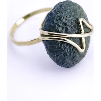 Prsten Zlatý prsten s vltavínem 7,480 gr