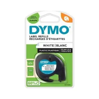 Tiskárna štítků Páska Dymo LetraTag - bílá, šířka 12 mm, návin 4 m, černé písmo (plastová)