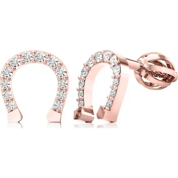 Šperk Couple, Peckové náušnice Ariana ve tvaru podkovy, růžové zlato se zirkony, 585-66-3-0384.4C00.0.00.001.05