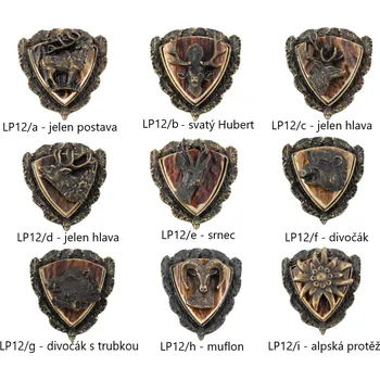 Zubíček - výroba loveckých potřeb Myslivecké bolo parohovo-kovové - trojúhelník - Motiv Svatý Hubert