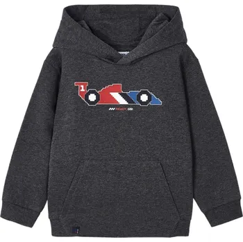 Chlapecké oblečení MAYORAL chlapecká mikina s kapucí formule tm. šedá vel. 128 cm