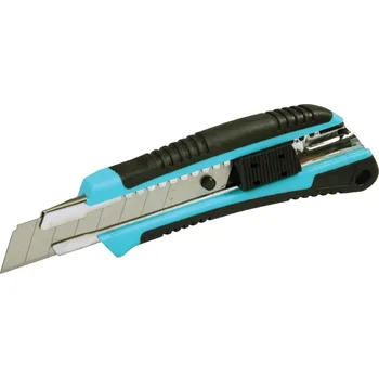 Ruční nářadí Odlamovací nůž 18mm – pogumovaný plast s kovovou výztuhou, tlačítková aretace, FESTA