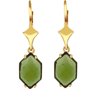 Náušnice Zlaté náušnice s vltavíny 2000278790007