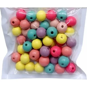 Dětské navlékací korálky Barevné korálky 12mm pestré - VÝHODNÉ BALENÍ 50KS