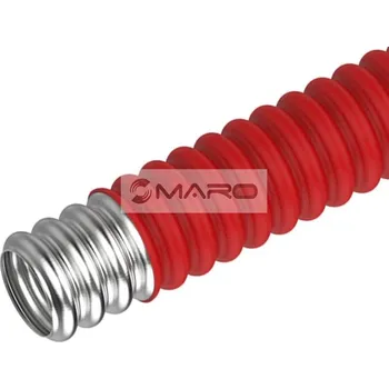 Vodovodní potrubí Merabell Trubka nerezová vlnovcová Aqua Profi pro vodu DN15 pro matici G3/4", červené opláštění (svitek 10 m), M0140