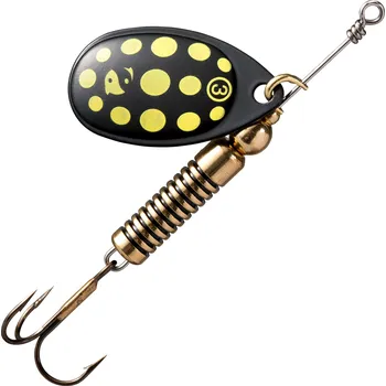 Umělá nástraha CAPERLAN Rotační třpytka na lov dravých ryb Weta+ č. 3 černá se žlutými tečkami ČERNÁ|ŽLUTÁ